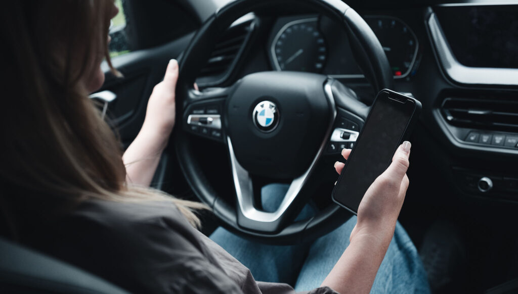 Phone in car with company mileage